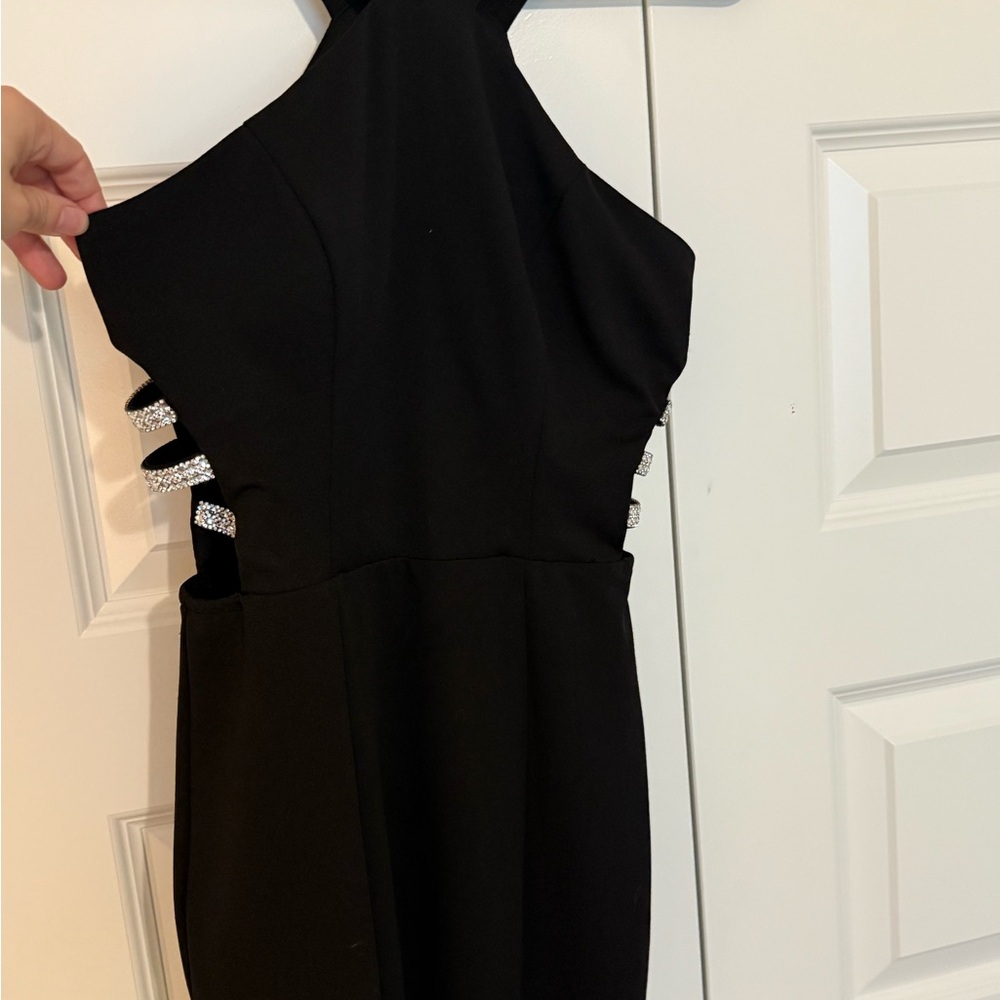 Elegant Black Dress with Silver Accents